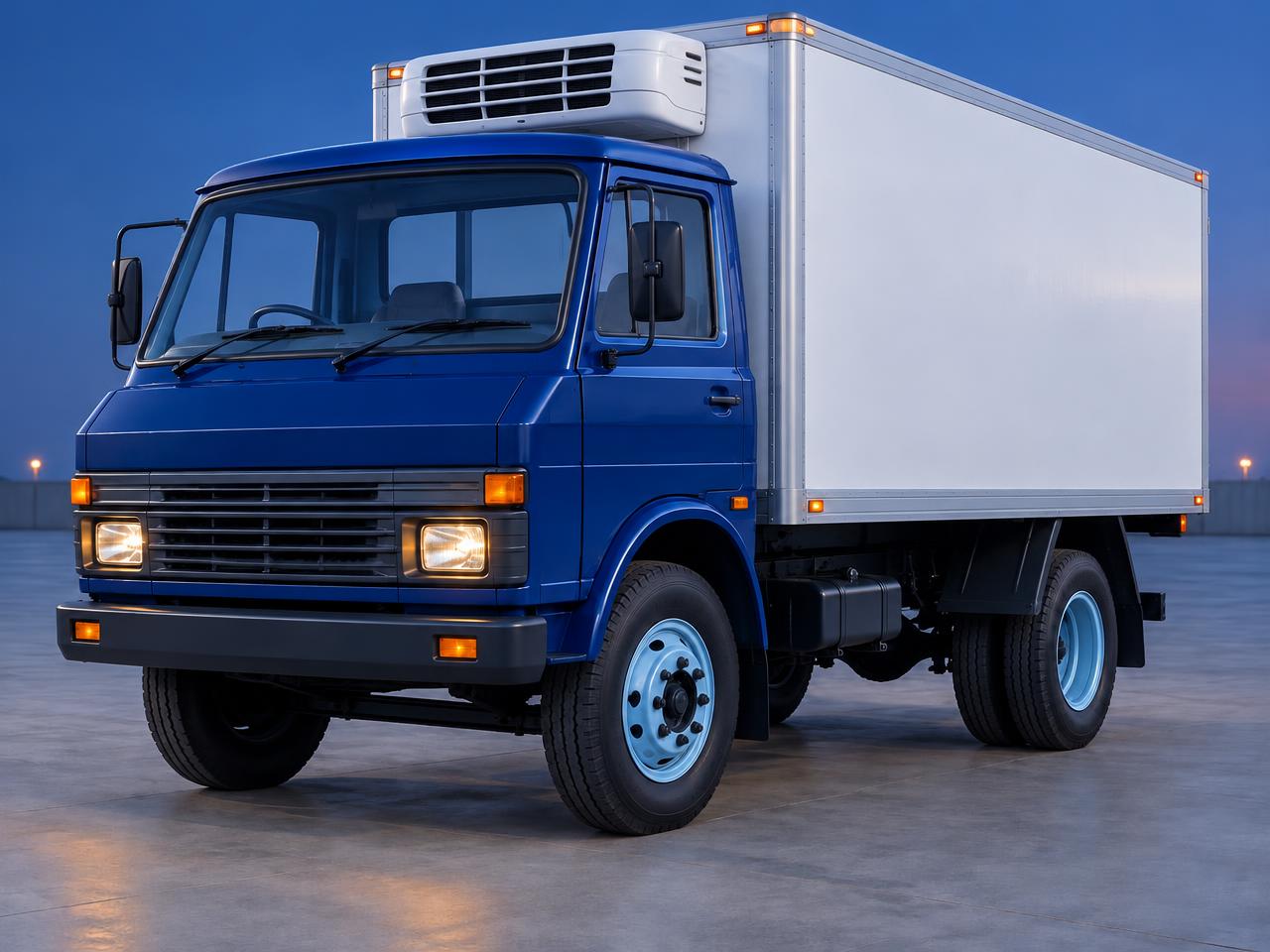 Tata 407 style light truck with a refrigerated box body